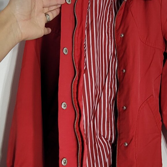 Suka Women's Red Cotton Blend Pockets Zip & Button Details Trench Coat Size XS - Picture 10 of 15